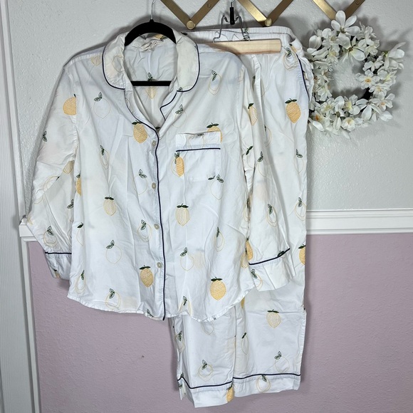 Printfresh Other - Printfresh Lemon Drop 🍋 Embroidered Long Pajama Set